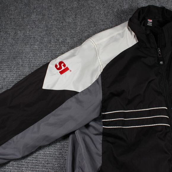 Y2K Reebok Pittsburgh Steelers NFL Windbreaker Jacket Men’s L Black/Gray - Picture 6 of 9